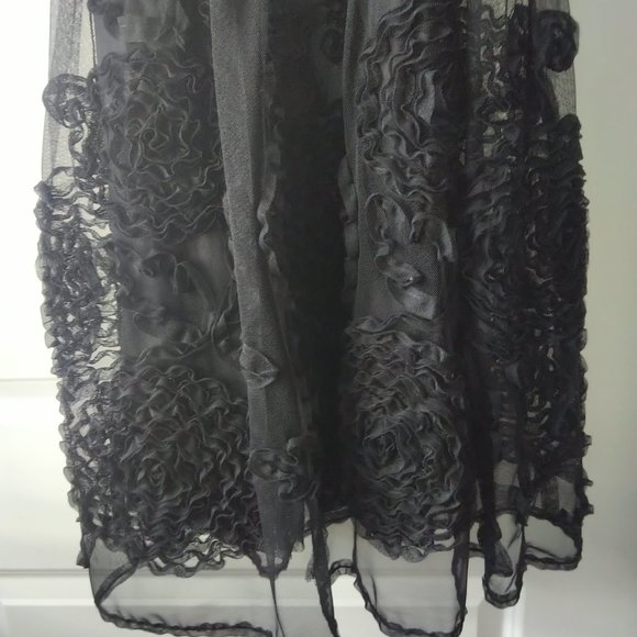 NWT  MAX STUDIO "Special Edition" Silk Nylon Boho Style Midi Dress Black Small - Picture 3 of 11